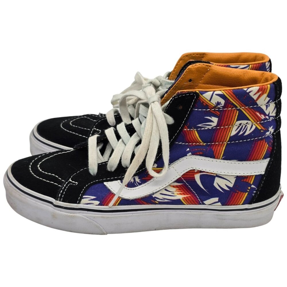 Vans Sk8-Hi Tropical Print Black Suede High Top Sneakers Men’s 7 / Women’s 8.5 - Picture 3 of 11